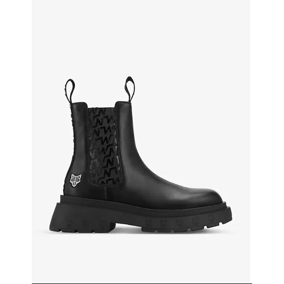 NAKED WOLFE  caution logo-embossed leather chelsea boots - Men\'s Size 12 / 46 main image 9